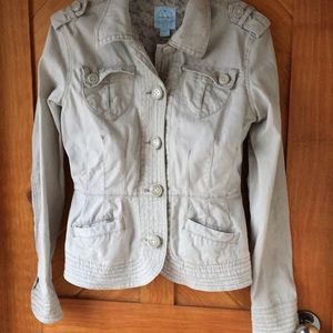 Cotton Canvas Tailored Blazer